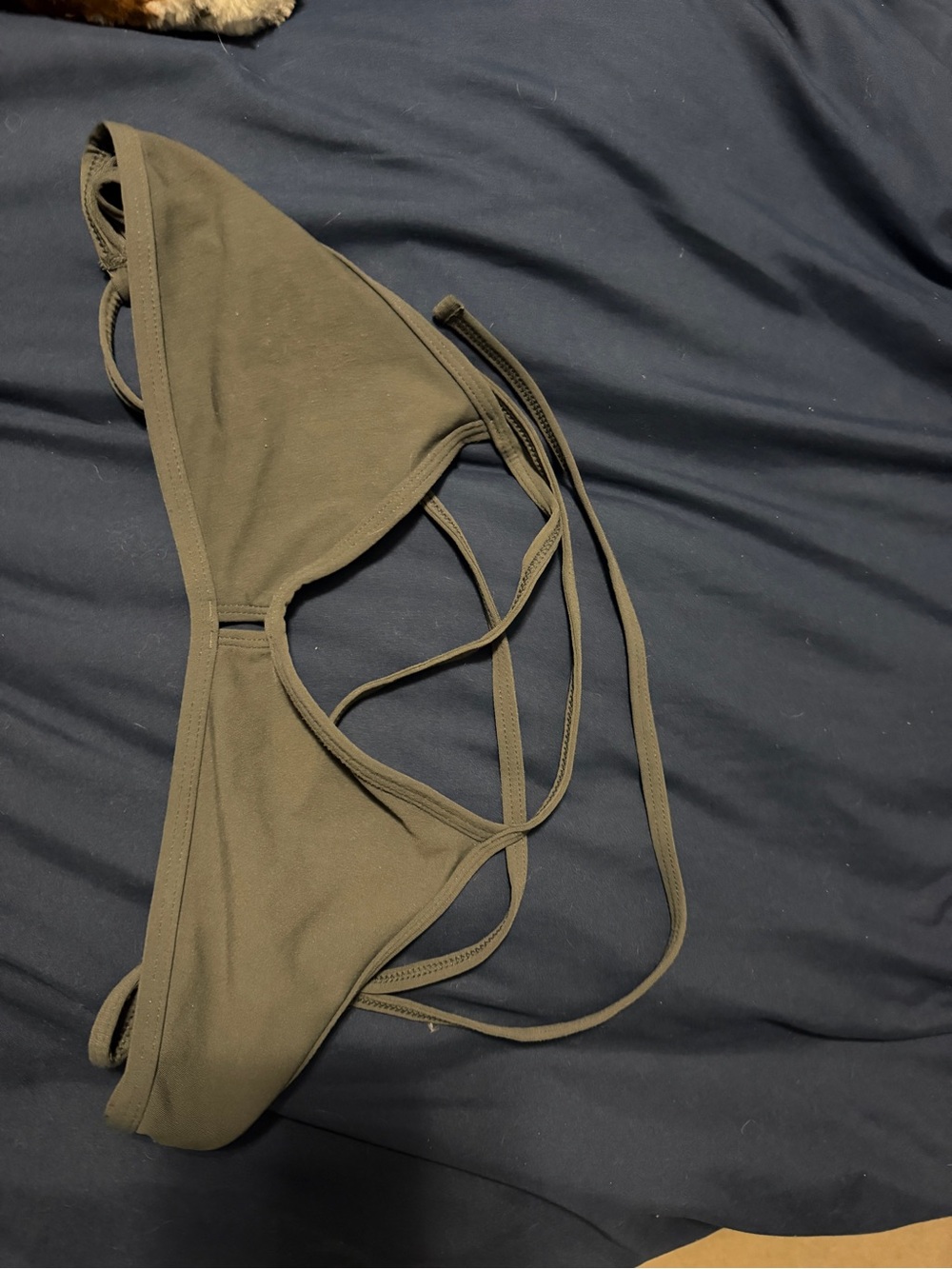 Grey Strappy Bikini Top